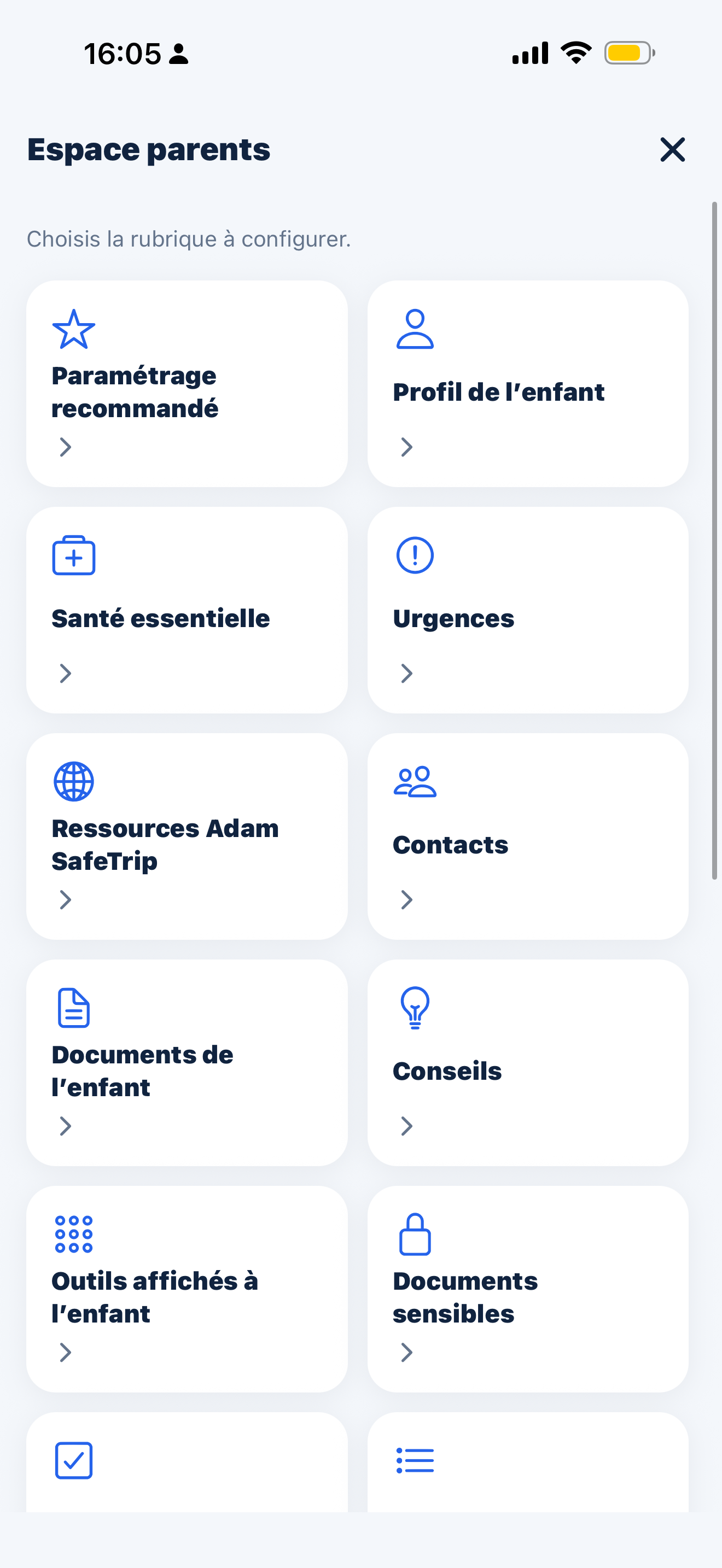 Espace parents Adam SafeTrip