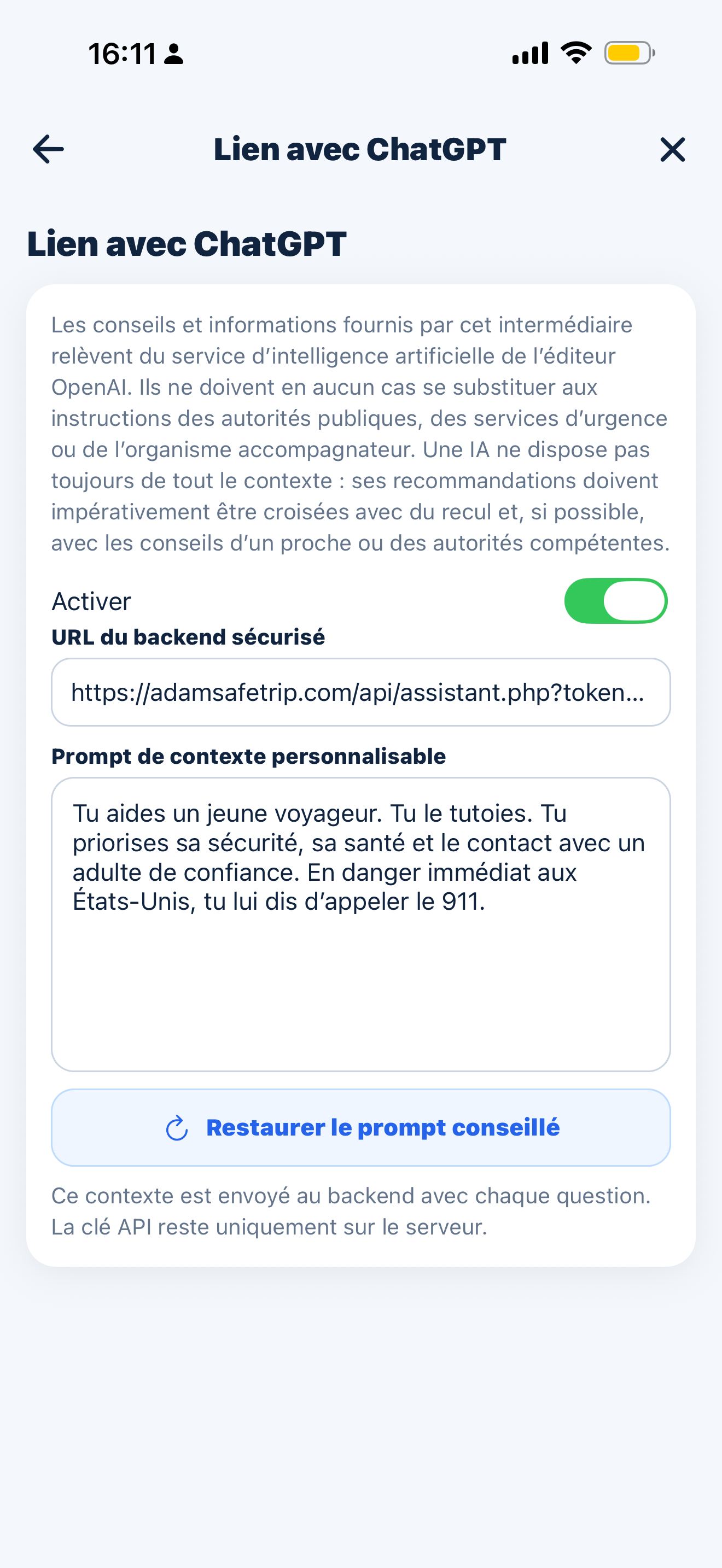 Lien avec ChatGPT