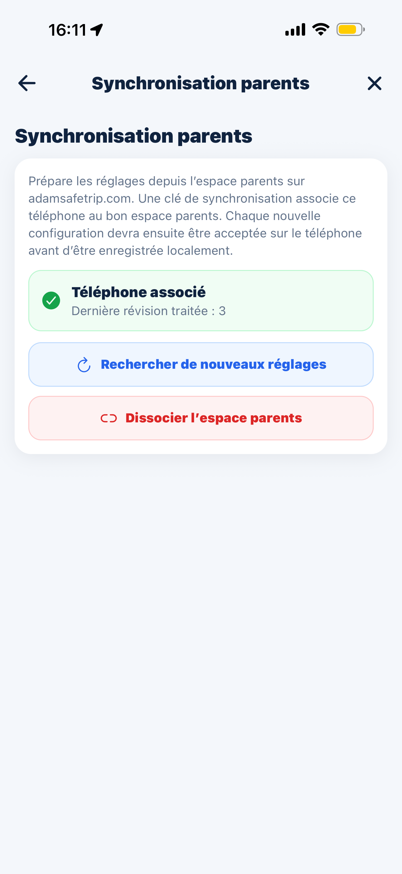 Synchronisation parents